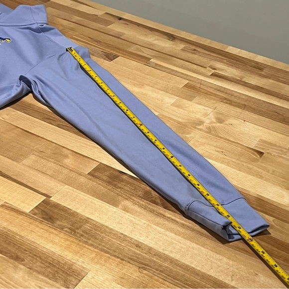 Adidas Light Blue 1/4 Zip Long Sleeve Pullover - Size Medium - KU Jayhawks Logo - Picture 13 of 14